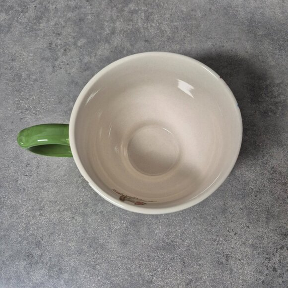 Dutch Wax Handpainted Embossed Footed Floral Coffee Tea Cup Mug - Picture 5 of 10